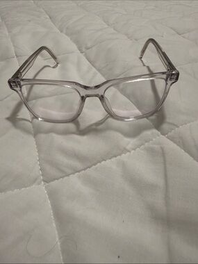 Gently used Warby Parker “Hugh’s” Clear Transparent Square Frame Glasses